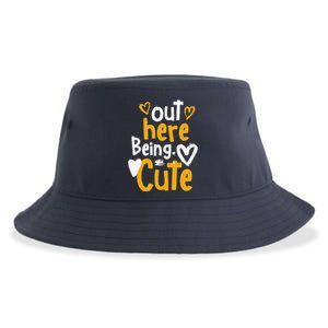 Yellow Ochre Black White Color Match Sustainable Bucket Hat