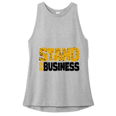 Yellow Ochre Black White Color Match Ladies PosiCharge Tri-Blend Wicking Tank