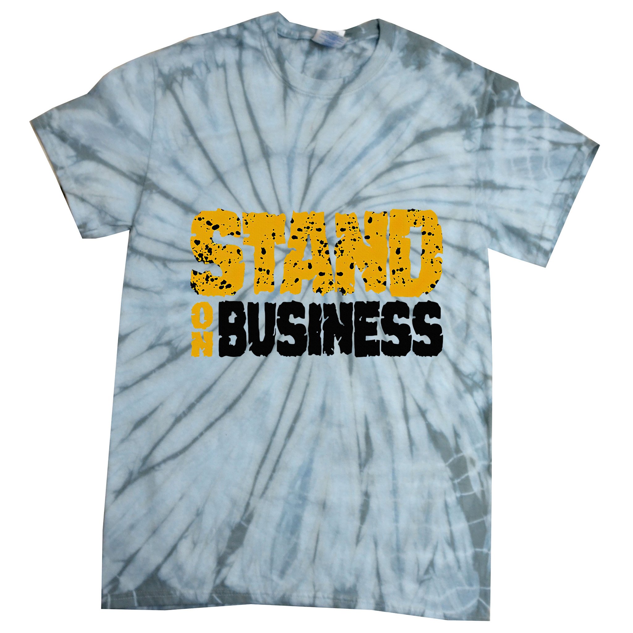 Yellow Ochre Black White Color Match Tie-Dye T-Shirt