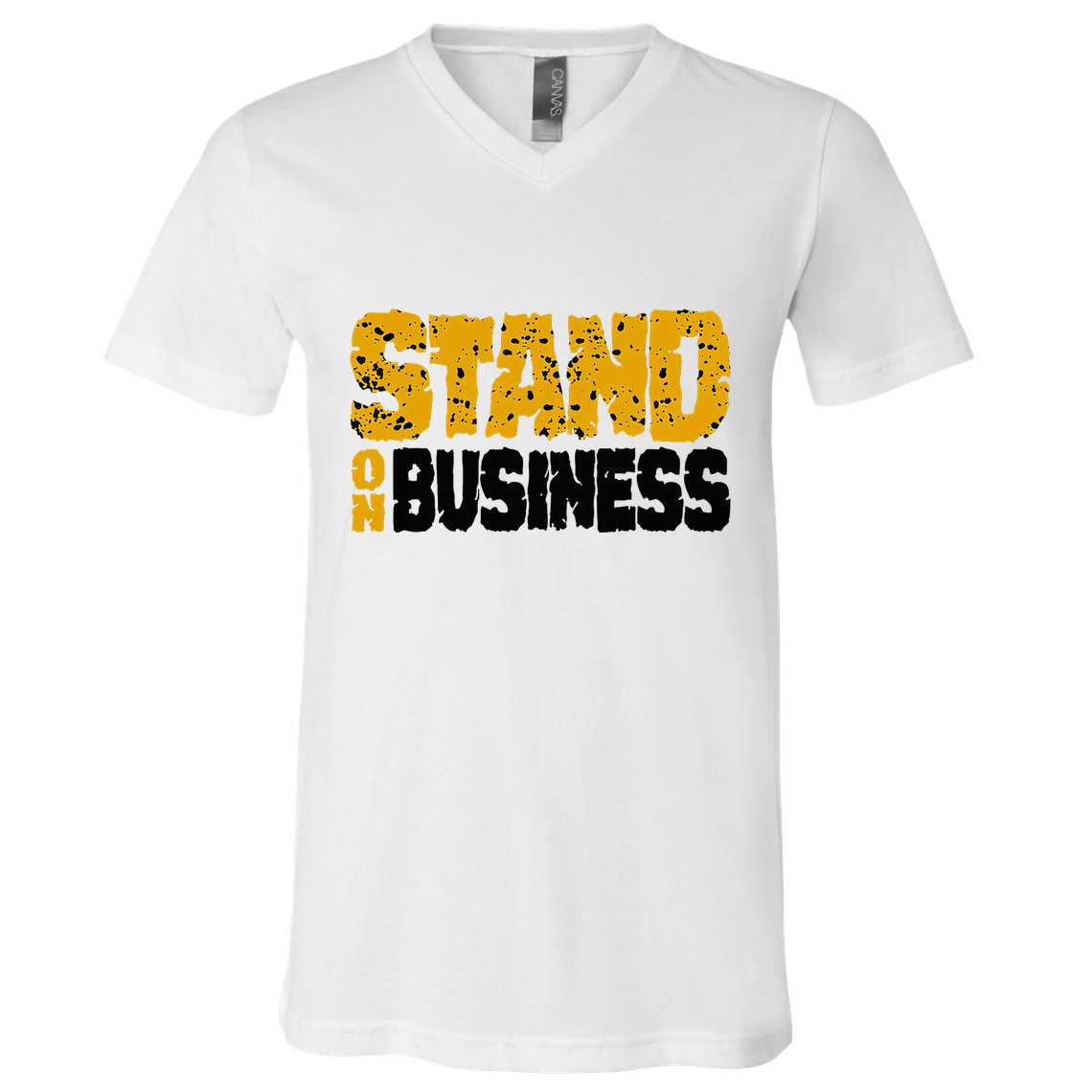 Yellow Ochre Black White Color Match V-Neck T-Shirt