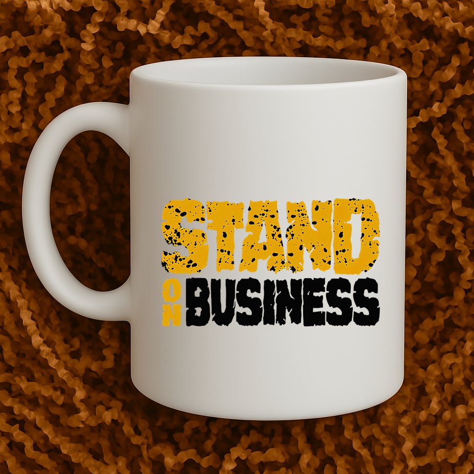 Yellow Ochre Black White Color Match Mug