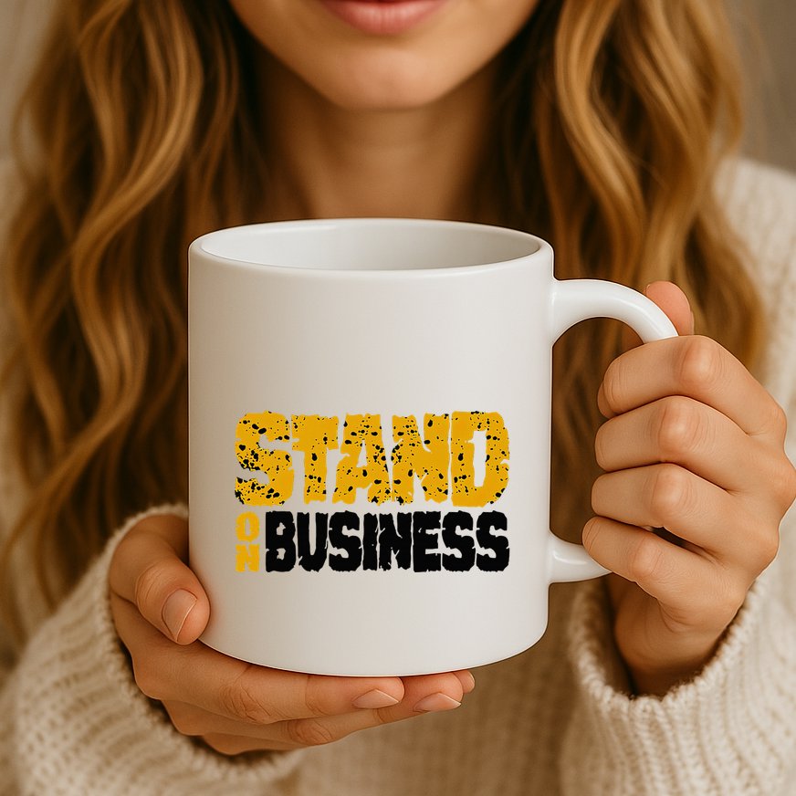 Yellow Ochre Black White Color Match Mug