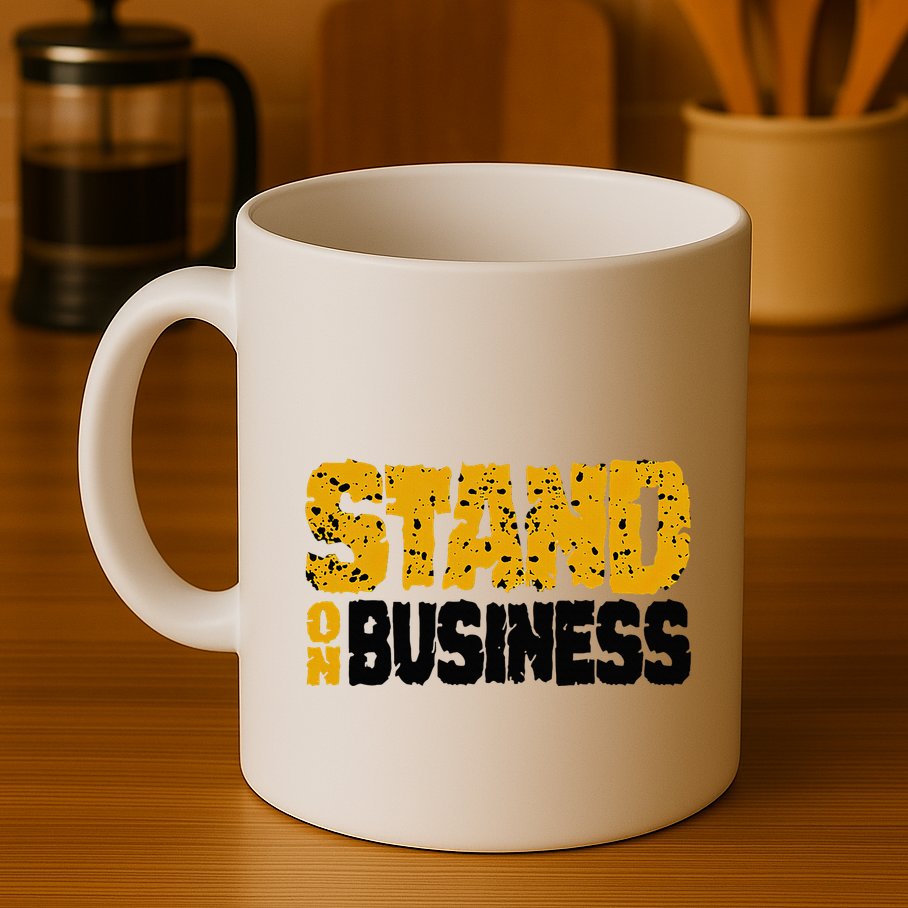 Yellow Ochre Black White Color Match Mug