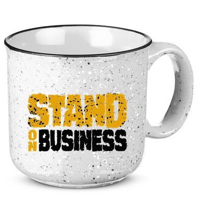 Yellow Ochre Black White Color Match 15oz Campfire Ceramic Mug