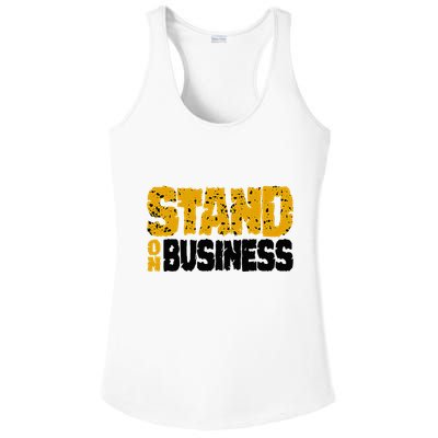 Yellow Ochre Black White Color Match Ladies PosiCharge Competitor Racerback Tank