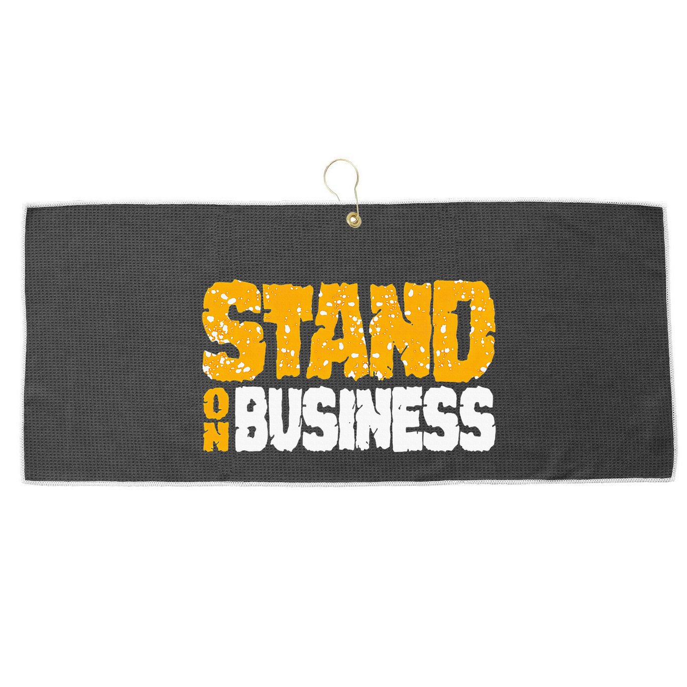 Yellow Ochre Black White Color Match Large Microfiber Waffle Golf Towel
