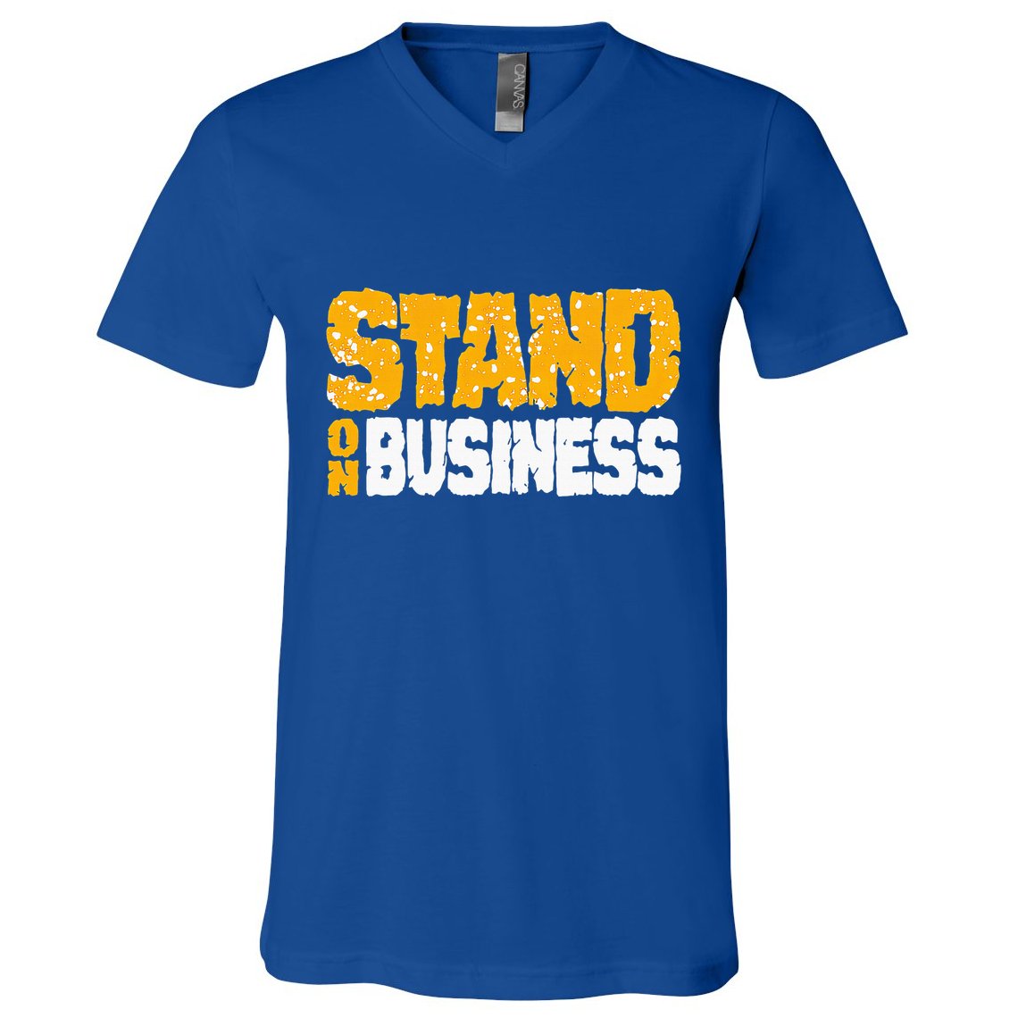 Yellow Ochre Black White Color Match V-Neck T-Shirt