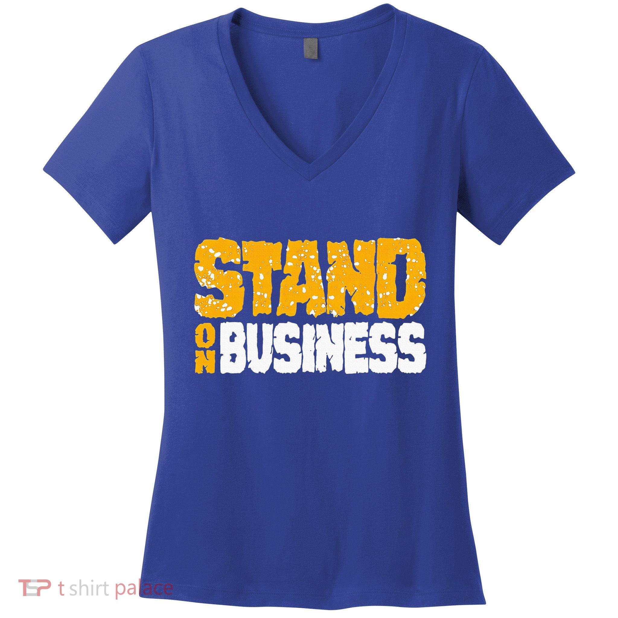 Yellow Ochre Black White Color Match Women's V-Neck T-Shirt