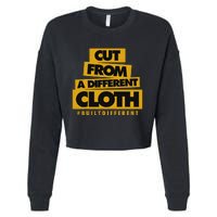 Yellow Ochre Black White Color Match Cropped Pullover Crew