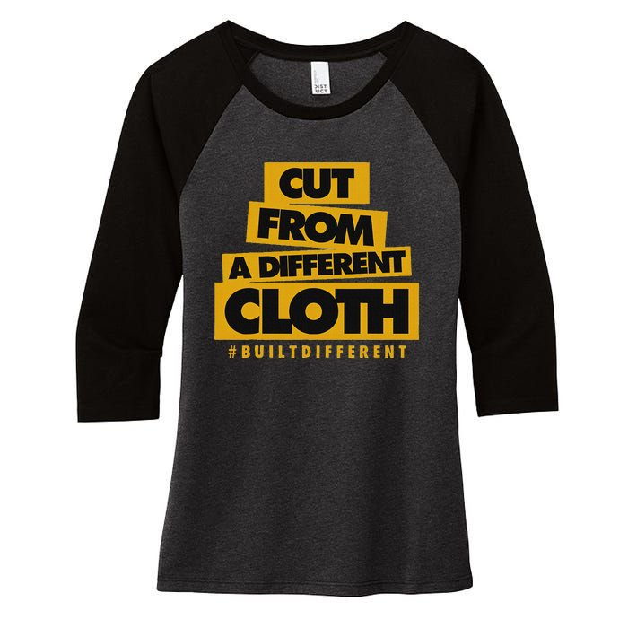 Yellow Ochre Black White Color Match Women's Tri-Blend 3/4-Sleeve Raglan Shirt