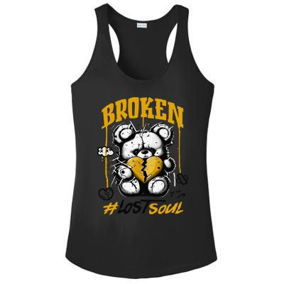 Yellow Ochre Black White Color Match Ladies PosiCharge Competitor Racerback Tank