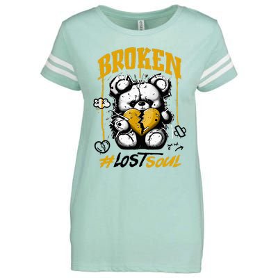 Yellow Ochre Black White Color Match Enza Ladies Jersey Football T-Shirt