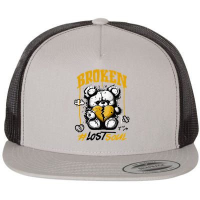 Yellow Ochre Black White Color Match Flat Bill Trucker Hat