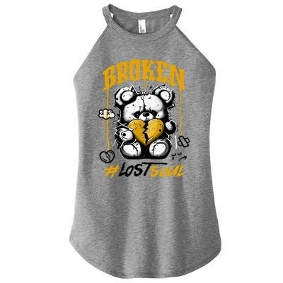 Yellow Ochre Black White Color Match Women’s Perfect Tri Rocker Tank