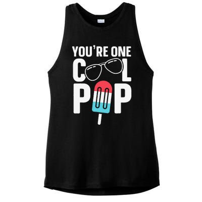 Youre One Cool Pop Father Dad Ladies PosiCharge Tri-Blend Wicking Tank