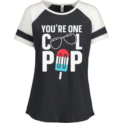 Youre One Cool Pop Father Dad Enza Ladies Jersey Colorblock Tee