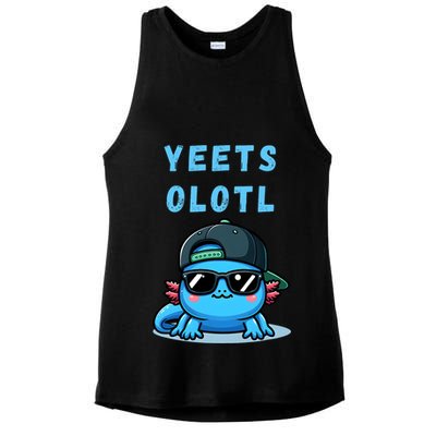 Yeets Olotl Funny Axolotl Yeet, Yeet Quote Funny Saying Ladies PosiCharge Tri-Blend Wicking Tank