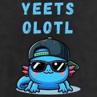 Yeets Olotl Funny Axolotl Yeet, Yeet Quote Funny Saying 7 Panel Mesh Trucker Snapback Hat