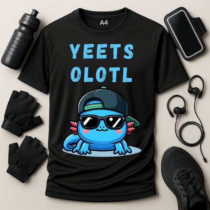 Yeets Olotl Funny Axolotl Yeet, Yeet Quote Funny Saying Cooling Performance Crew T-Shirt
