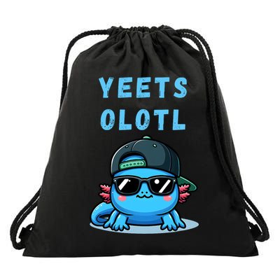 Yeets Olotl Funny Axolotl Yeet, Yeet Quote Funny Saying Drawstring Bag