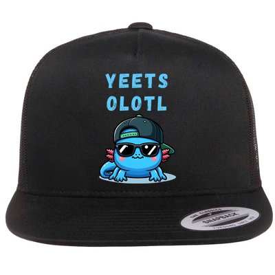 Yeets Olotl Funny Axolotl Yeet, Yeet Quote Funny Saying Flat Bill Trucker Hat