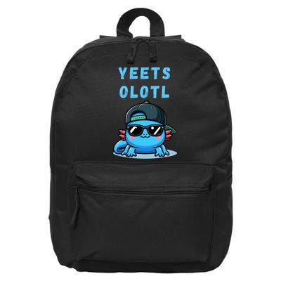Yeets Olotl Funny Axolotl Yeet, Yeet Quote Funny Saying 16 in Basic Backpack