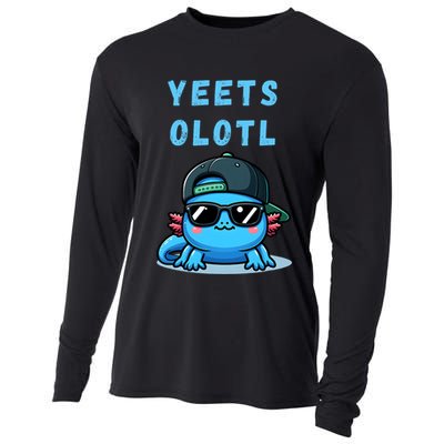 Yeets Olotl Funny Axolotl Yeet, Yeet Quote Funny Saying Cooling Performance Long Sleeve Crew