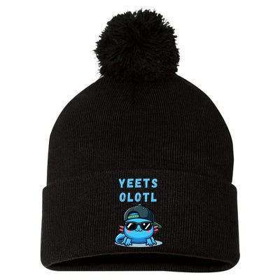 Yeets Olotl Funny Axolotl Yeet, Yeet Quote Funny Saying Pom Pom 12in Knit Beanie