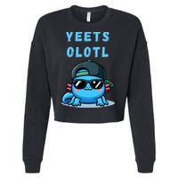 Yeets Olotl Funny Axolotl Yeet, Yeet Quote Funny Saying Cropped Pullover Crew