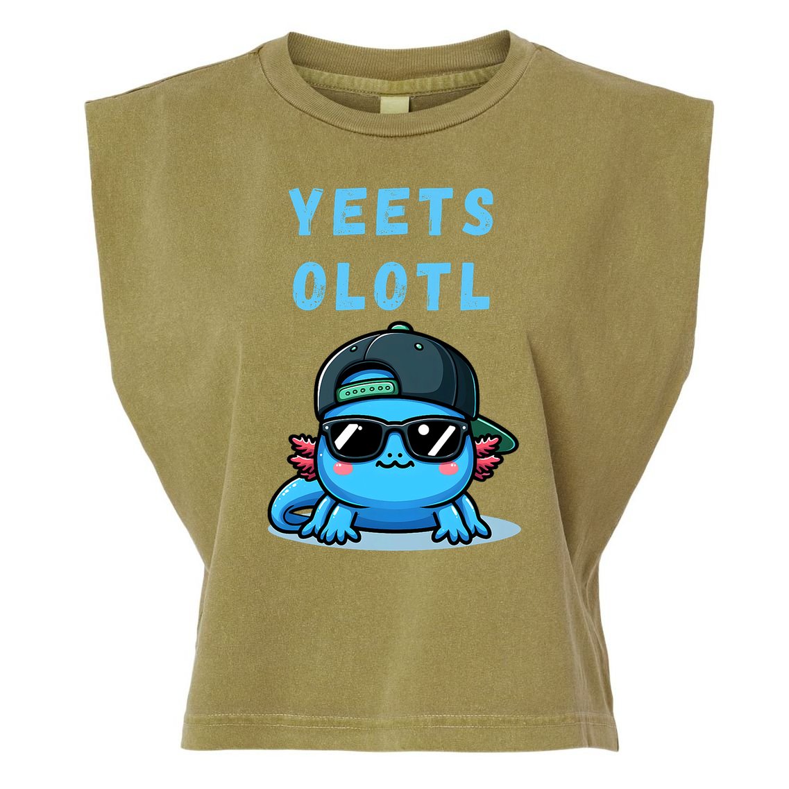 Yeets Olotl Funny Axolotl Yeet, Yeet Quote Funny Saying Garment-Dyed Women's Muscle Tee