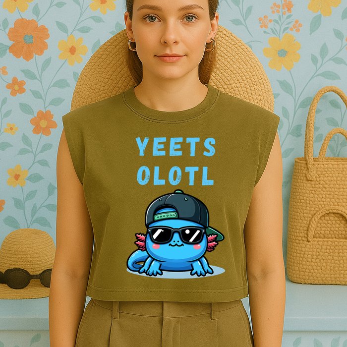 Yeets Olotl Funny Axolotl Yeet, Yeet Quote Funny Saying Garment-Dyed Women's Muscle Tee