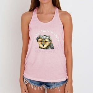 Yorkie Owner Gift Gift If I Can't Bring My Yorkie Gift Women's Knotted Racerback Tank