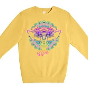 Yoga Elephant Aesthetic Ornate Stylized Premium Crewneck Sweatshirt