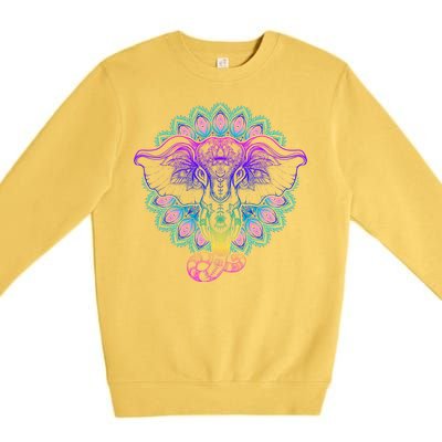 Yoga Elephant Aesthetic Ornate Stylized Premium Crewneck Sweatshirt