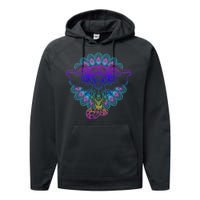 Yoga Elephant Aesthetic Ornate Stylized Performance Fleece Hoodie