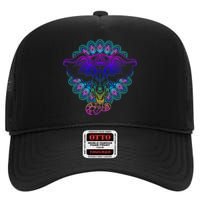 Yoga Elephant Aesthetic Ornate Stylized High Crown Mesh Back Trucker Hat