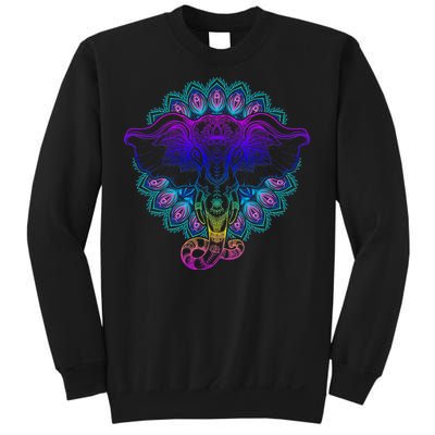 Yoga Elephant Aesthetic Ornate Stylized Sweatshirt