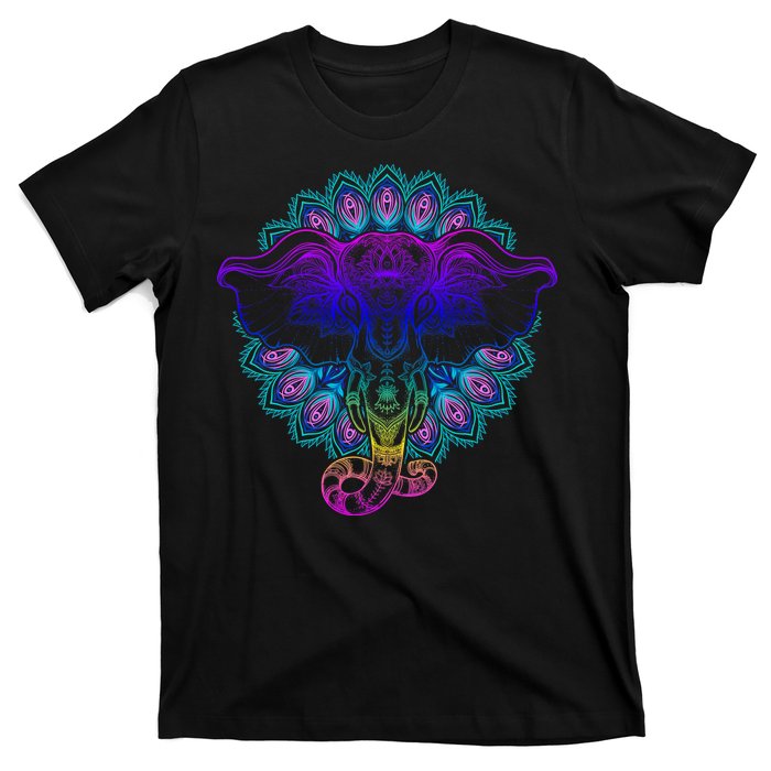 Yoga Elephant Aesthetic Ornate Stylized T-Shirt