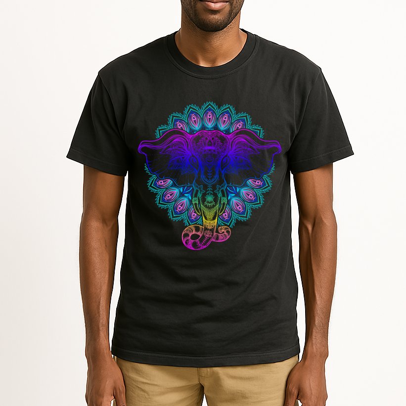 Yoga Elephant Aesthetic Ornate Stylized Tall T-Shirt