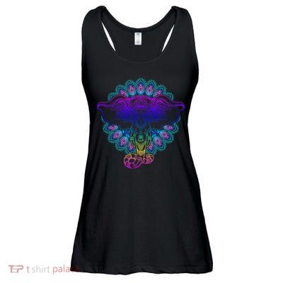 Yoga Elephant Aesthetic Ornate Stylized Ladies Essential Flowy Tank
