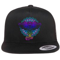 Yoga Elephant Aesthetic Ornate Stylized Flatbill Hat