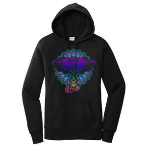 Yoga Elephant Aesthetic Ornate Stylized Women's Pullover Hoodie