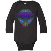 Yoga Elephant Aesthetic Ornate Stylized Baby Long Sleeve Bodysuit