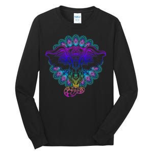 Yoga Elephant Aesthetic Ornate Stylized Tall Long Sleeve T-Shirt