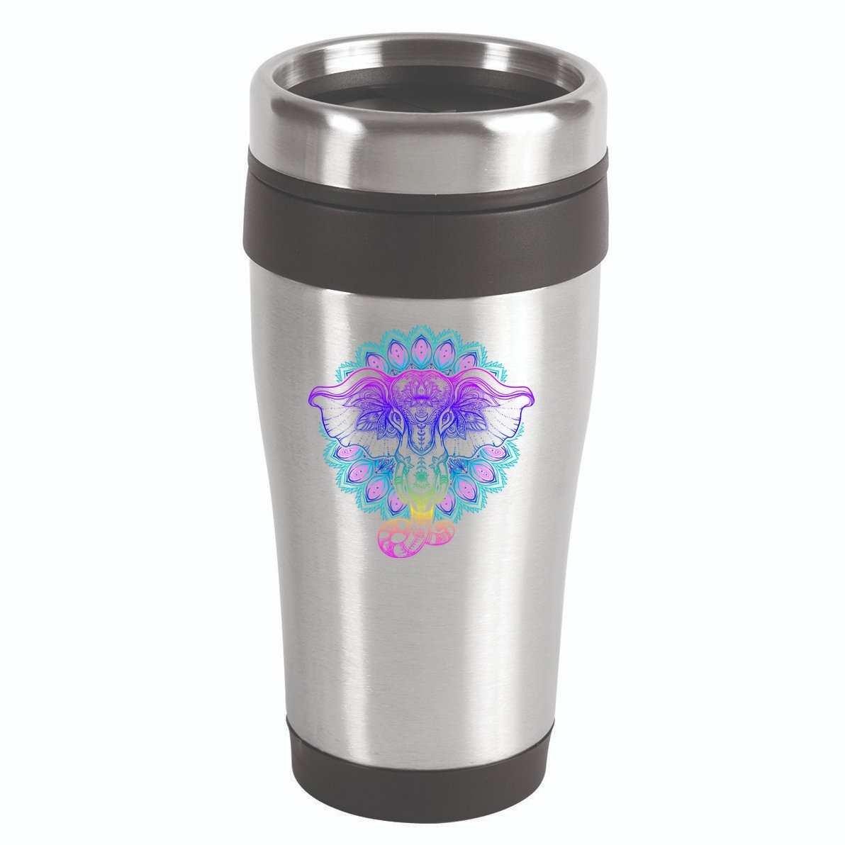 Yoga Elephant Aesthetic Ornate Stylized 16oz Travel Tumbler