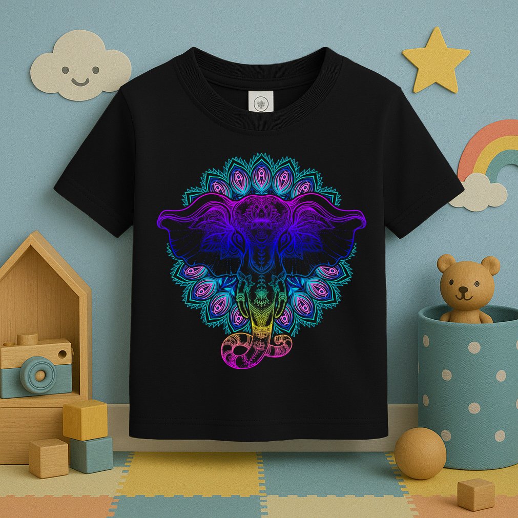 Yoga Elephant Aesthetic Ornate Stylized Toddler T-Shirt