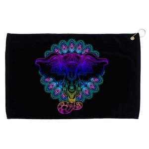 Yoga Elephant Aesthetic Ornate Stylized Grommeted Golf Towel