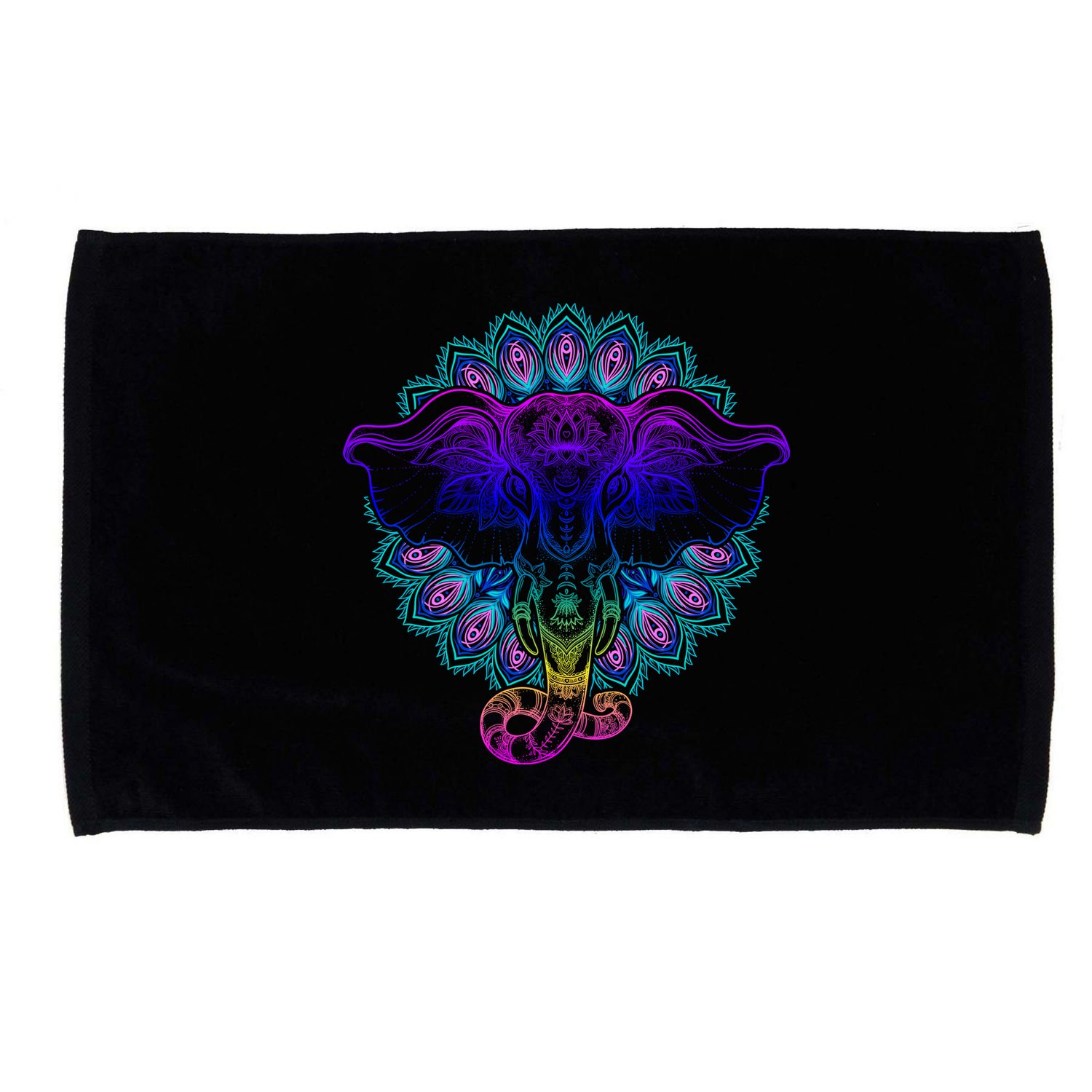 Yoga Elephant Aesthetic Ornate Stylized Microfiber Hand Towel