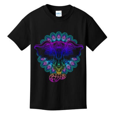 Yoga Elephant Aesthetic Ornate Stylized Kids T-Shirt
