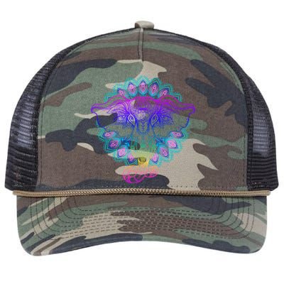 Yoga Elephant Aesthetic Ornate Stylized Retro Rope Trucker Hat Cap